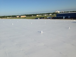 Finished commercial roofing project by Coryell