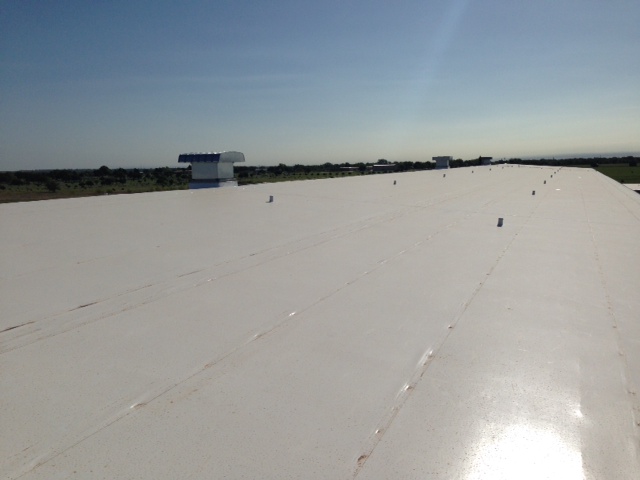 Completed roofing project for commercial business