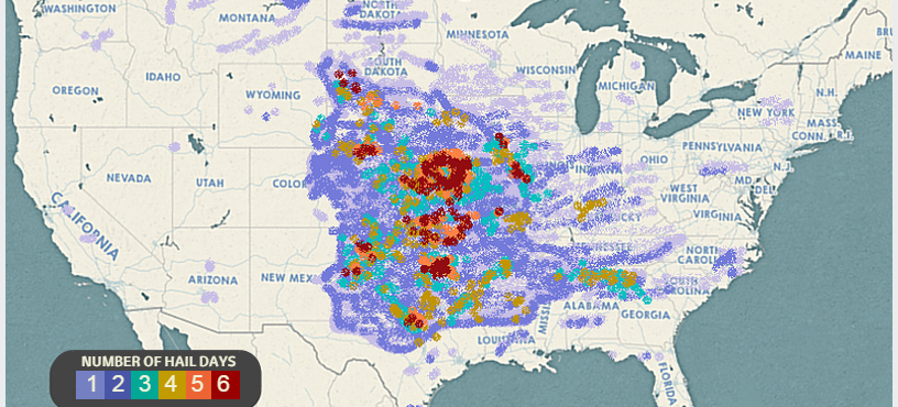 Where Hail Strikes: United States Hail Map