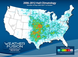 Hail Map of the United States - Coryell Roofing