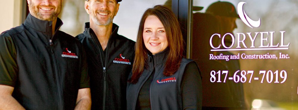 Wendell Olson, Dave Floyd, and Lisa Olson are the new Texas Office Dream Team for Coryell Roofing.