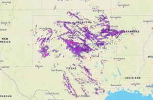 Regional Hail activity based on NOAA radar data.
