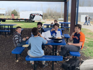 Fruitvale ISD Students Eating Hot Meal | Coryell Roofing