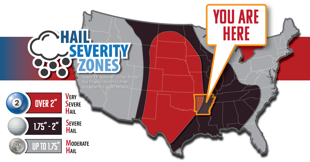 Hail Severity Zones - Arkansas