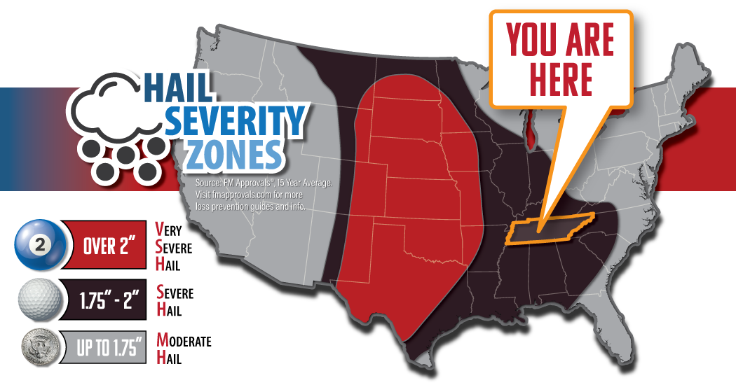 Hail Severity Zones - Tennessee